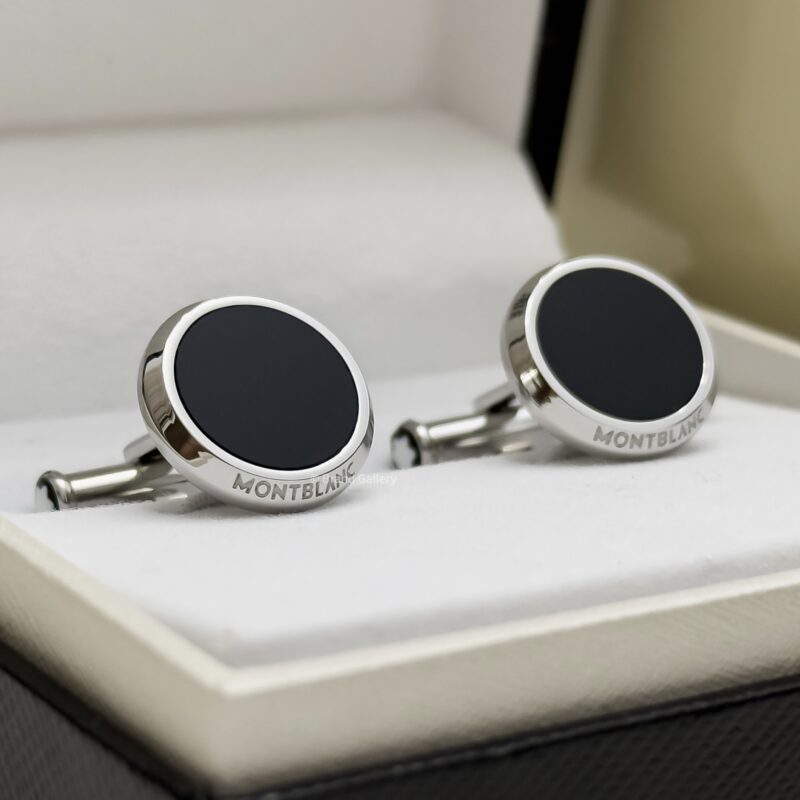 MontBlanc Silver Black Meisterstück Cufflink MB112896