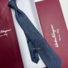 Ferragamo Navy ITALIC GANCINI PATTERN SILK TIE