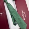 Ferragamo Green ITALIC GANCINI PATTERN SILK TIE