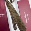 Ferragamo Navy Bronze ENTANGLED GANCINI SILK TIE
