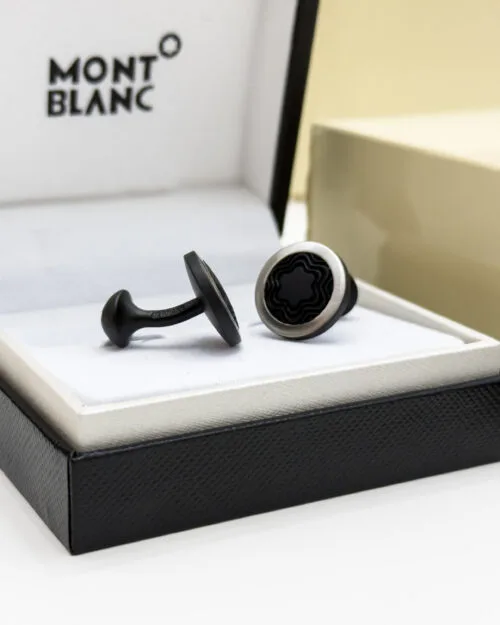 Montblanc Round Rubber Cufflink MB101604