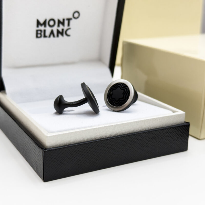 Montblanc Round Rubber Cufflink MB101604