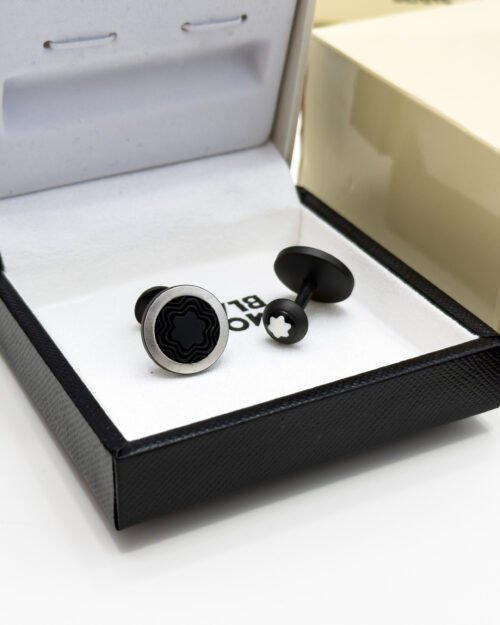 Montblanc Round Rubber Cufflink MB101604