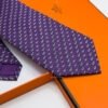 Hermes Indigo DUCK PATTERN SOFT SILK TIE