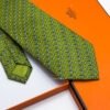 Hermes Maximum Green DUCK PATTERN SOFT SILK TIE