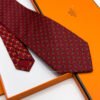 Hermes Maroon ORIGAMI HORSE PATTERN SOFT SILK TIE