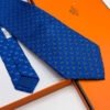 Hermes Blue ORIGAMI HORSE PATTERN SOFT SILK TIE