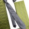 Gucci Grey INTERLOCKING GG SILK TIE