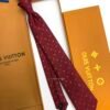Louis Vuitton Dark Red MONOGRAM DOTS SILK TIE