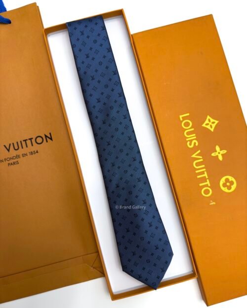 Louis Vuitton Steel Blue LV CLASSIC SILK TIE