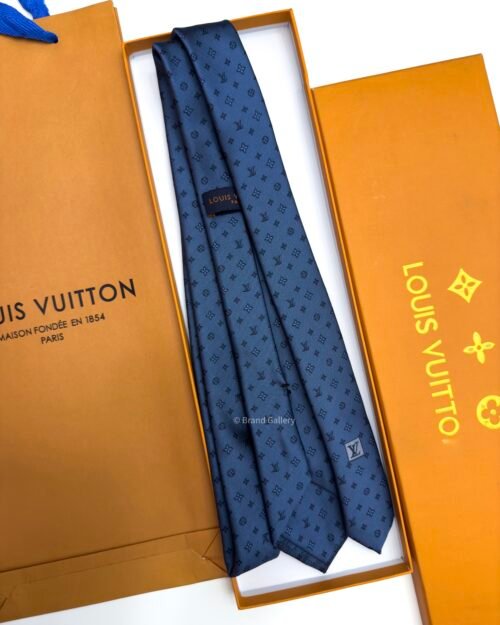 Louis Vuitton Steel Blue LV CLASSIC SILK TIE