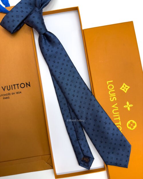 Louis Vuitton Steel Blue LV CLASSIC SILK TIE