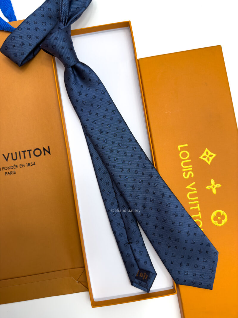 Louis Vuitton Steel Blue LV CLASSIC SILK TIE