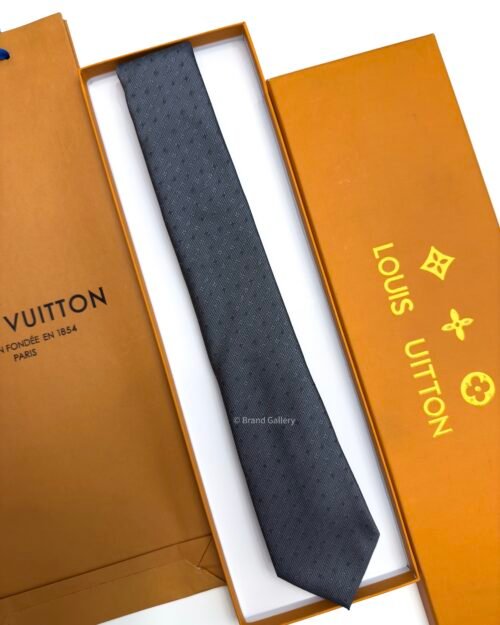 Louis Vuitton Grey MONOGRAM CLASSIC SILK TIE