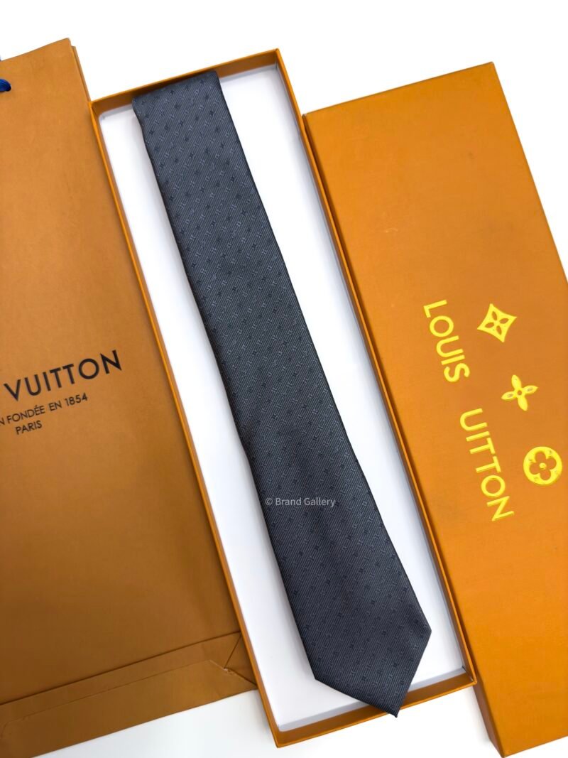 Louis Vuitton Grey MONOGRAM CLASSIC SILK TIE