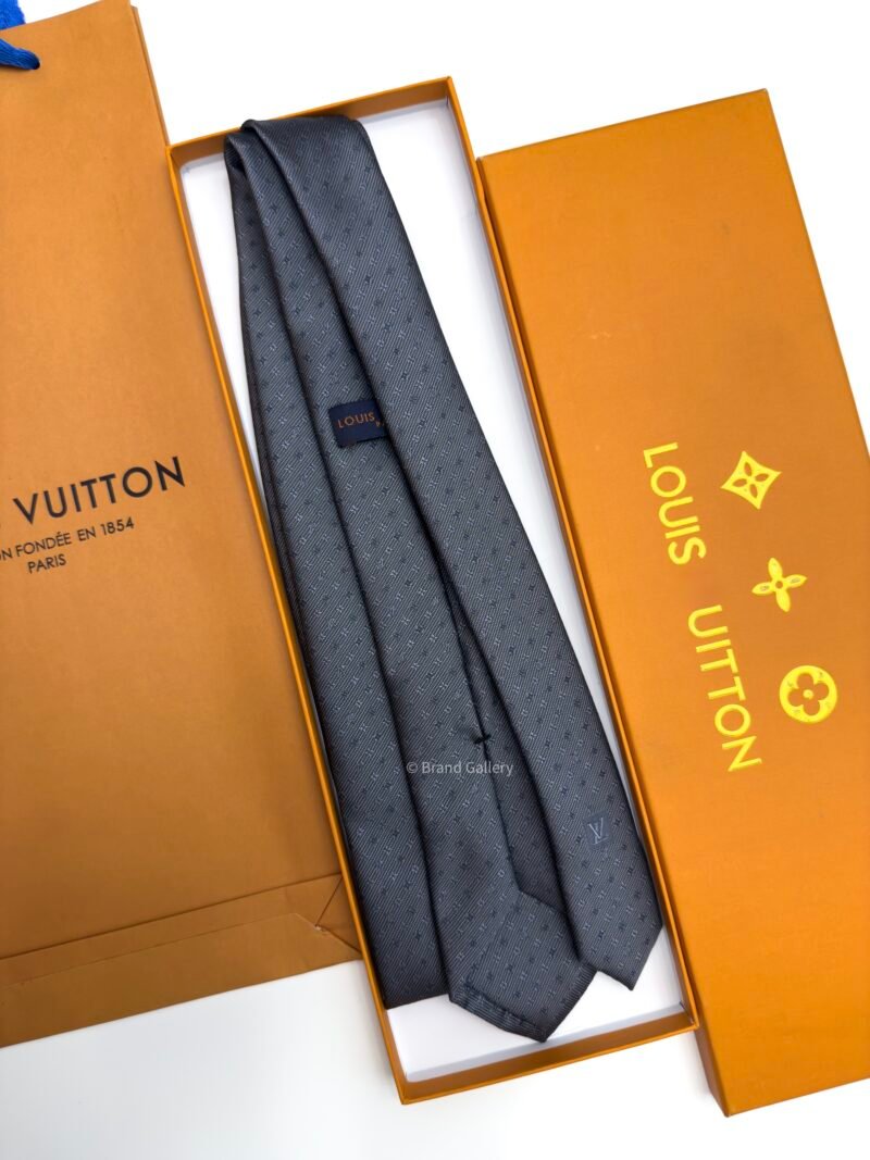 Louis Vuitton Grey MONOGRAM CLASSIC SILK TIE