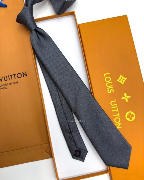 Louis Vuitton Grey MONOGRAM CLASSIC SILK TIE