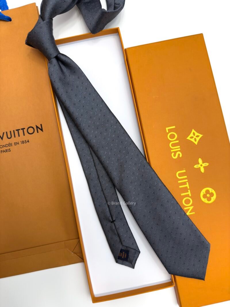 Louis Vuitton Grey MONOGRAM CLASSIC SILK TIE