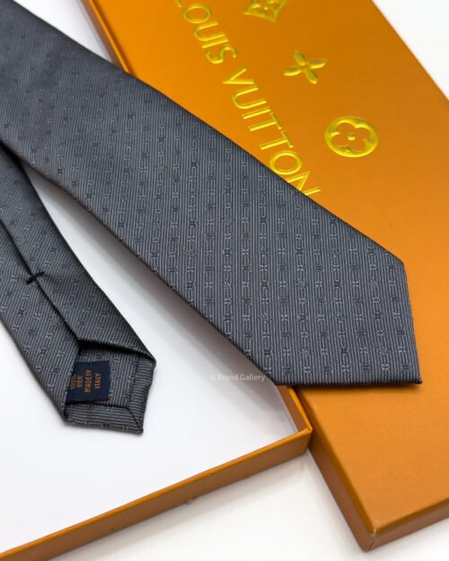 Louis Vuitton Grey MONOGRAM CLASSIC SILK TIE