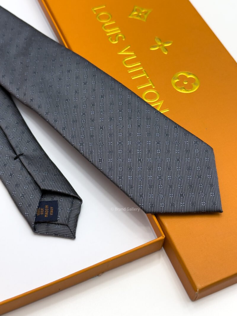 Louis Vuitton Grey MONOGRAM CLASSIC SILK TIE