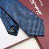 Ferragamo Salvatore Dark Blue SHADOW GANCINI PATTERN SILK TIE