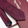 Ferragamo Salvatore Dark Red SHADOW GANCINI PATTERN SILK TIE