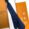 Louis Vuitton Navy DAMIER SILK TIE