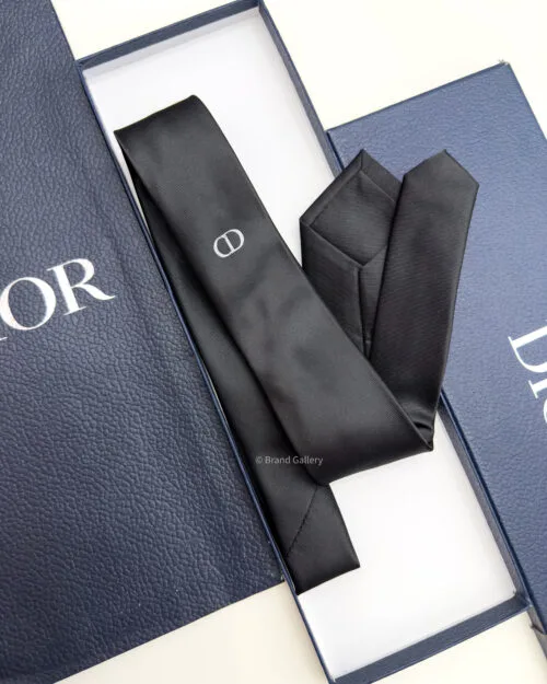 Dior Black Middle CD ICON SILK TIE