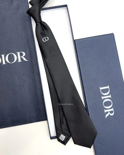 Dior Black Middle CD ICON SILK TIE