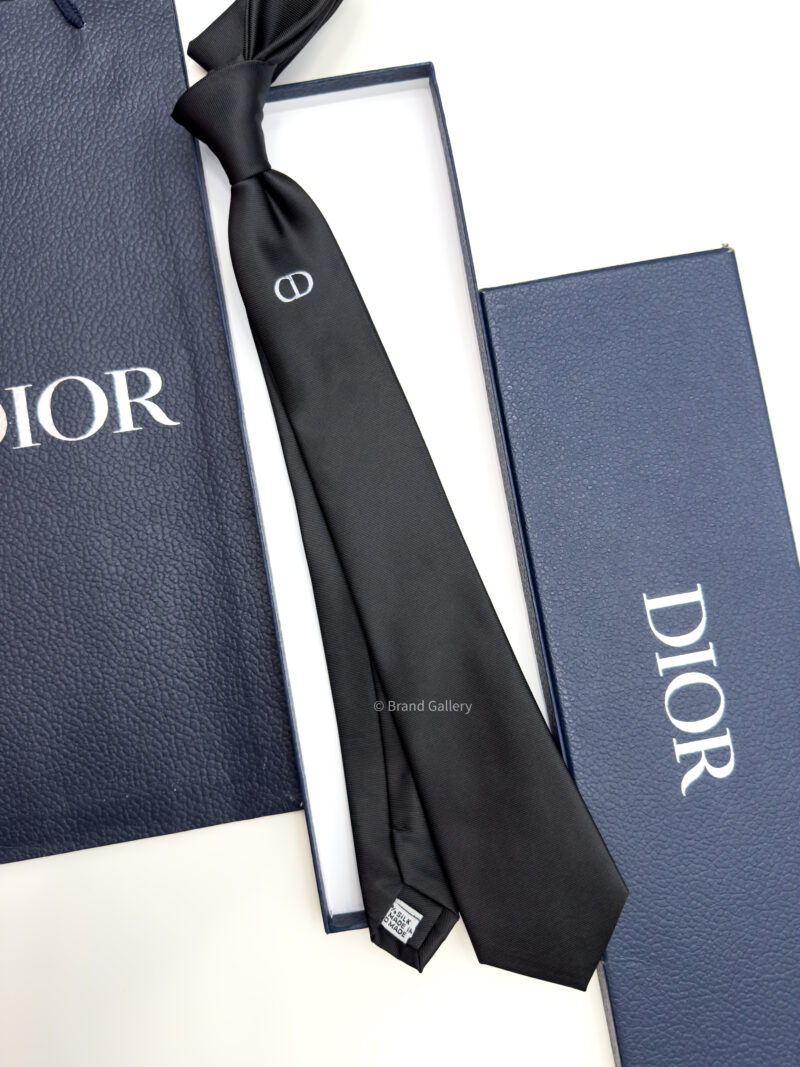 Dior Black Middle CD ICON SILK TIE