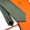 Hermes Thyme Green H DOTS PATTERN SILK TIE