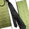 Gucci Black Double G and HEARTS PATTERN SILK TIE