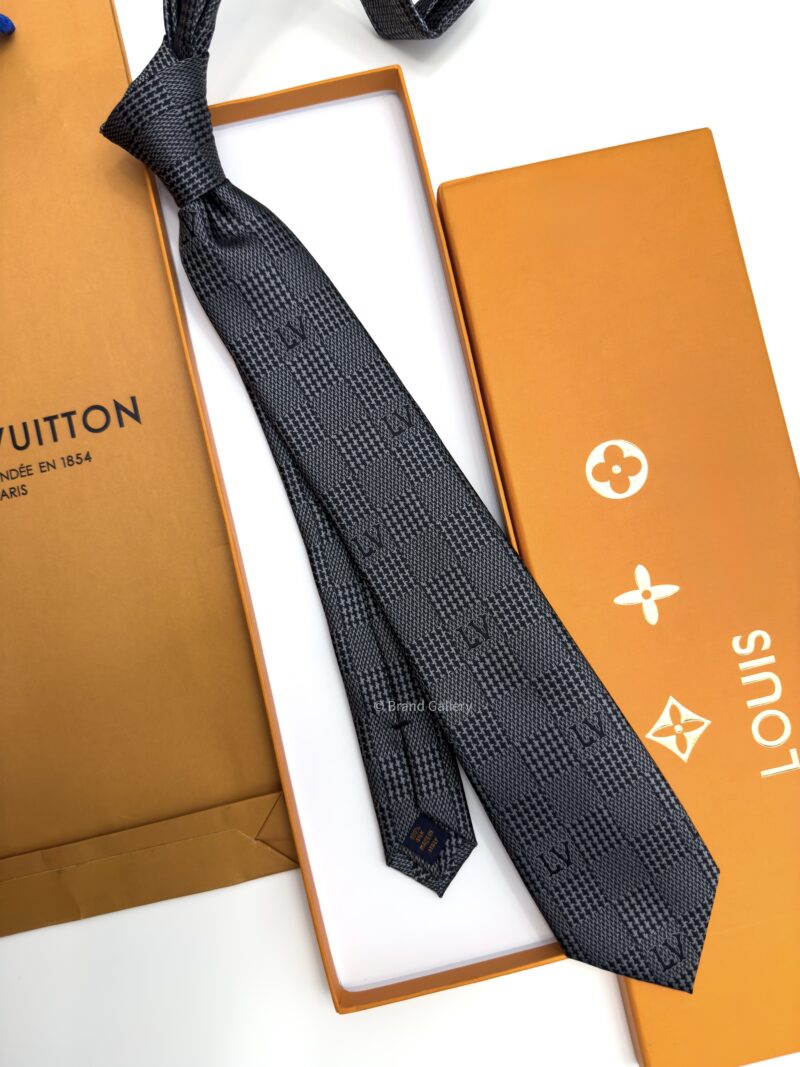 Louis Vuitton Anthracite PIED DE POULE SILK TIE