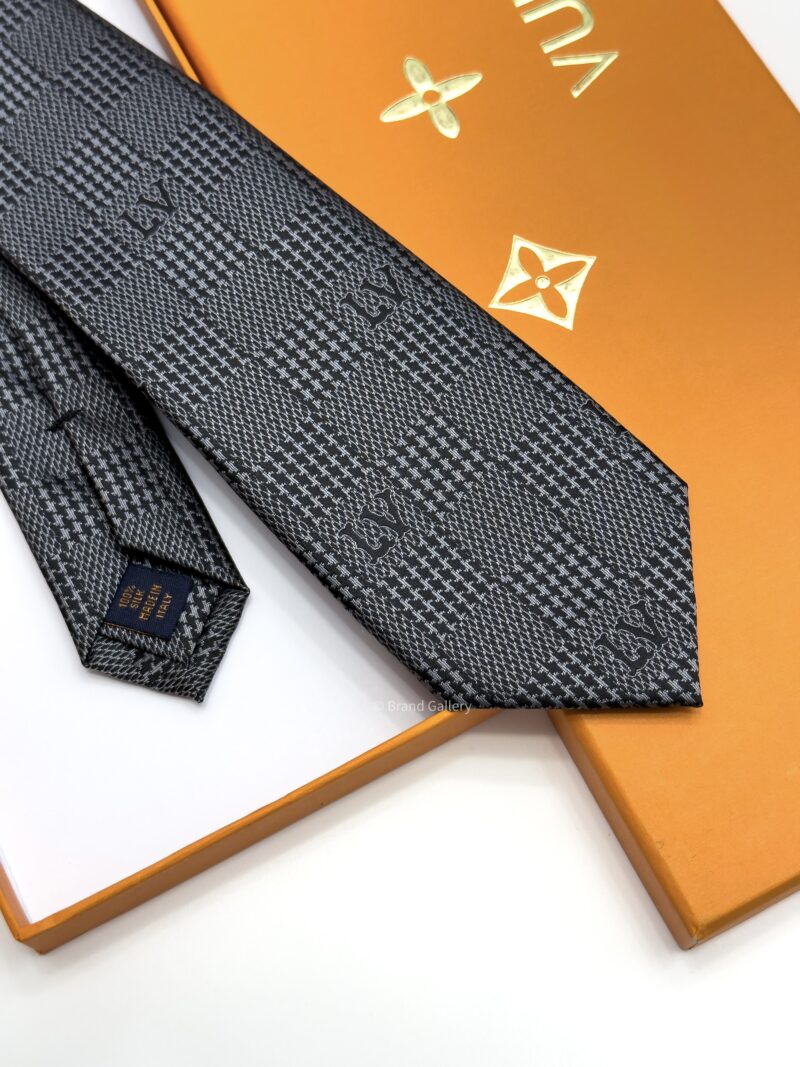 Louis Vuitton Anthracite PIED DE POULE SILK TIE