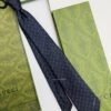 Gucci Navy Blue Signature HORSEBIT PATTERN SILK TIE
