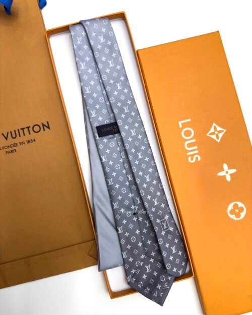 Louis Vuitton Grey MONOGRAM GRADIENT SILK TIE