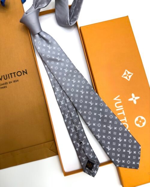 Louis Vuitton Grey MONOGRAM GRADIENT SILK TIE