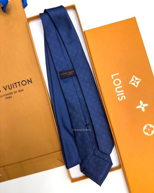 Louis Vuitton Navy Blue MONOGRAM GRADIENT SILK TIE