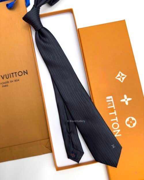 Louis Vuitton Black Oversize EPI SILK TIE