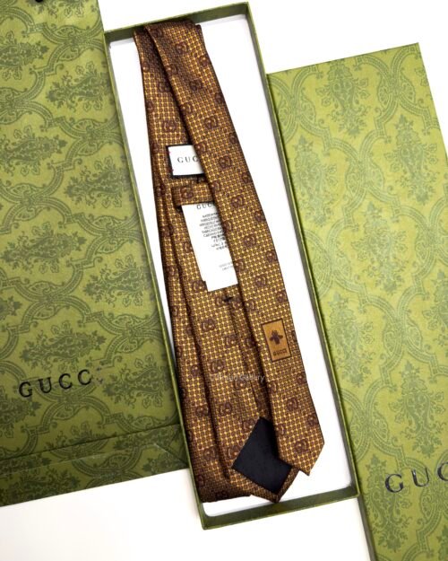 Gucci Dark Copper INTERLOCKING GG SILK TIE