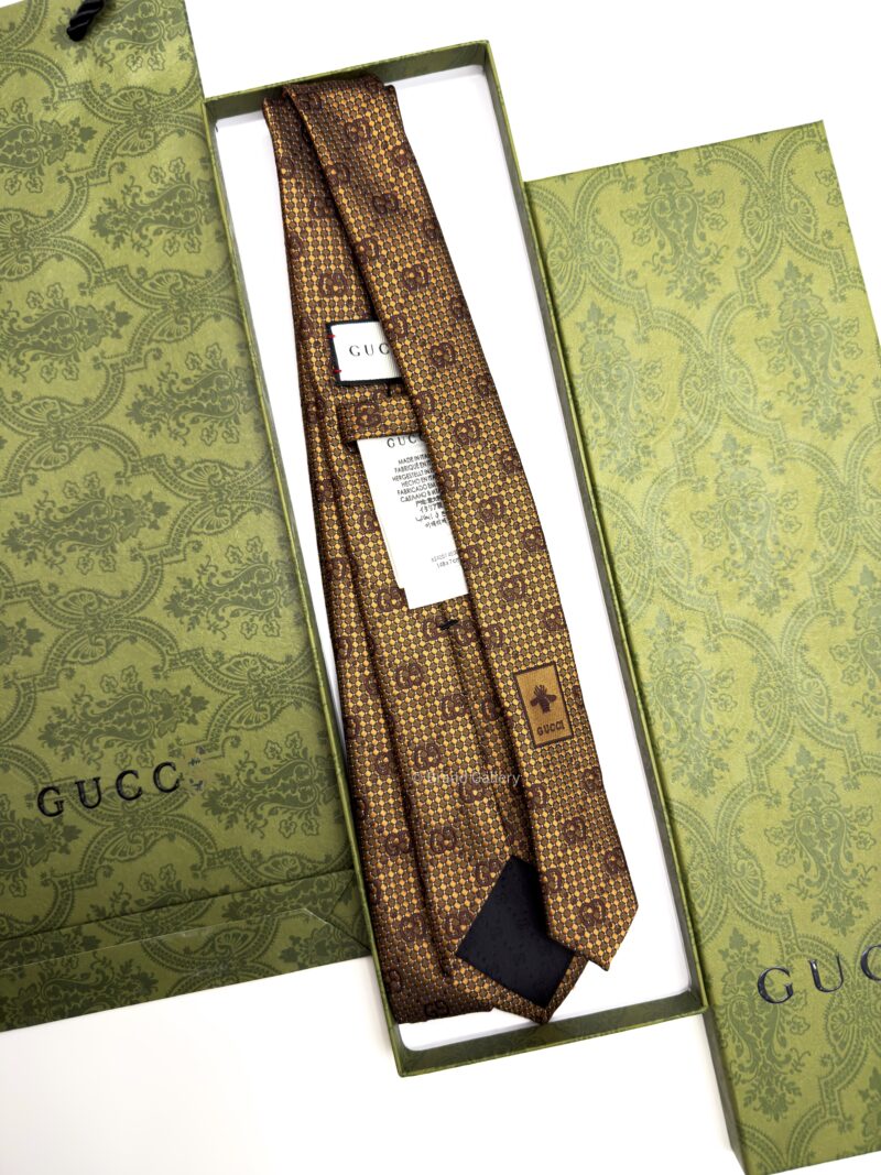 Gucci Dark Copper INTERLOCKING GG SILK TIE