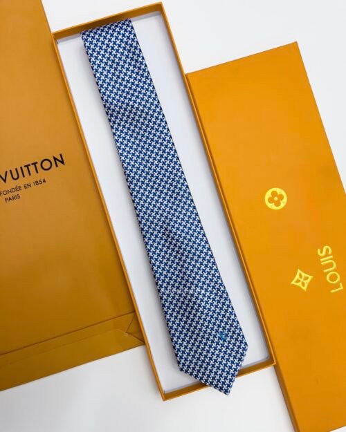 Louis Vuitton Blue ICONIC DAMIER WOVEN TIE