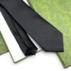 Gucci Black SOLID DOUBLE G DETAIL SILK TIE