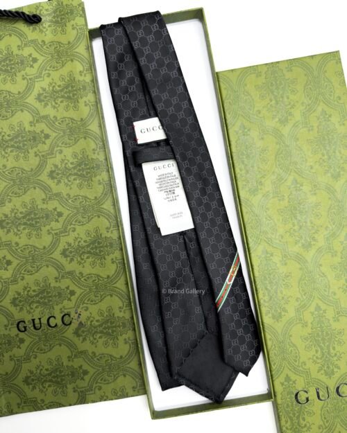 Gucci Black GG PATTERN SILK TIE
