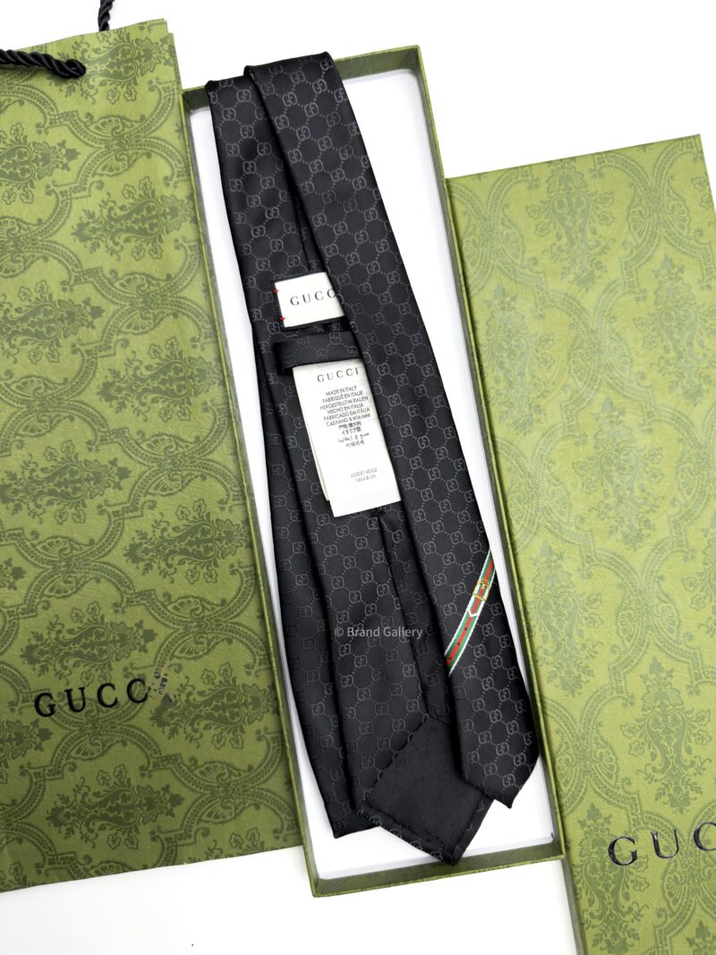 Gucci Black GG PATTERN SILK TIE