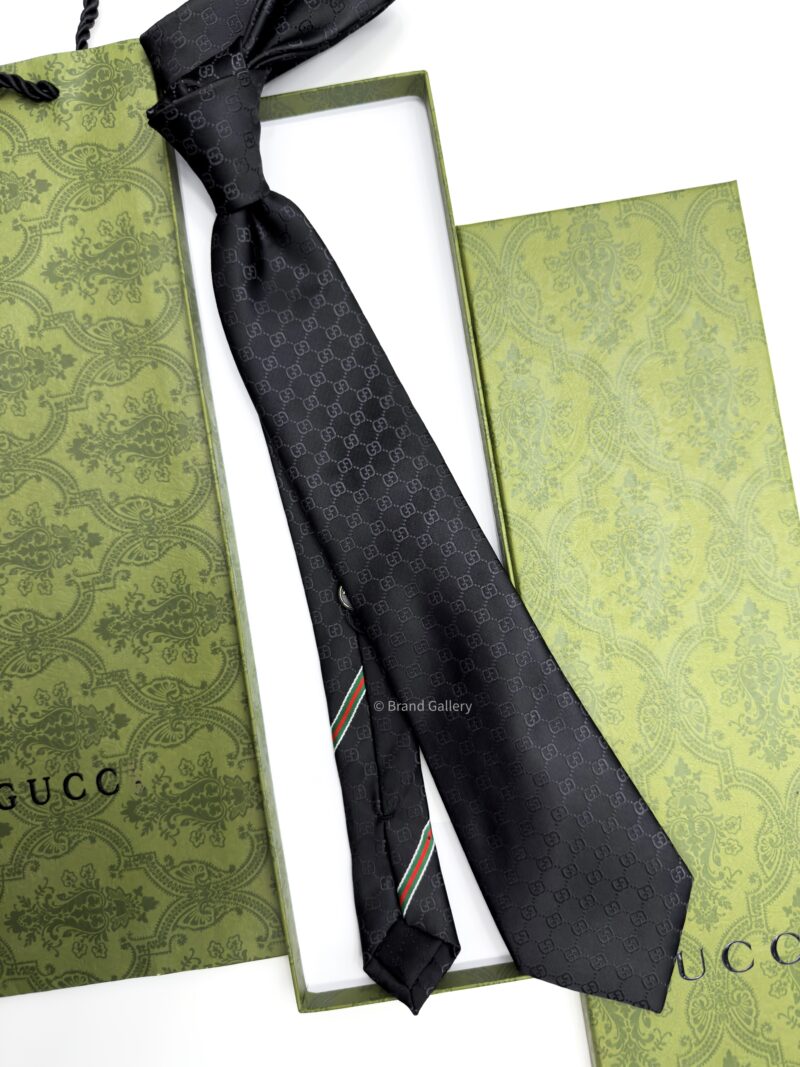 Gucci Black GG PATTERN SILK TIE