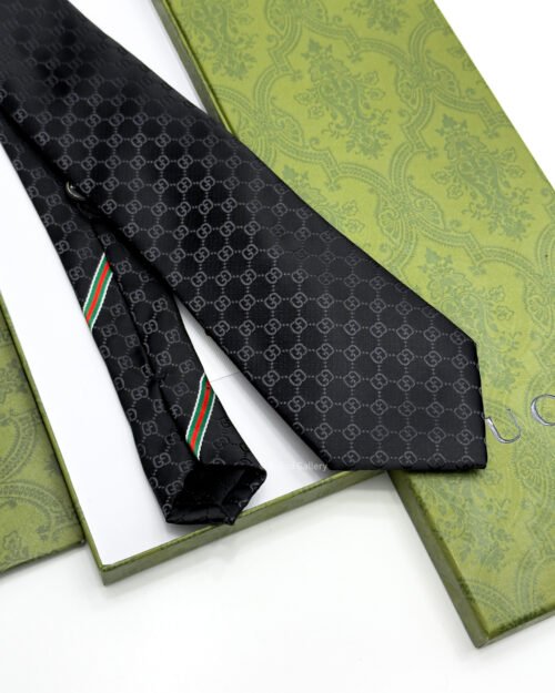 Gucci Black GG PATTERN SILK TIE