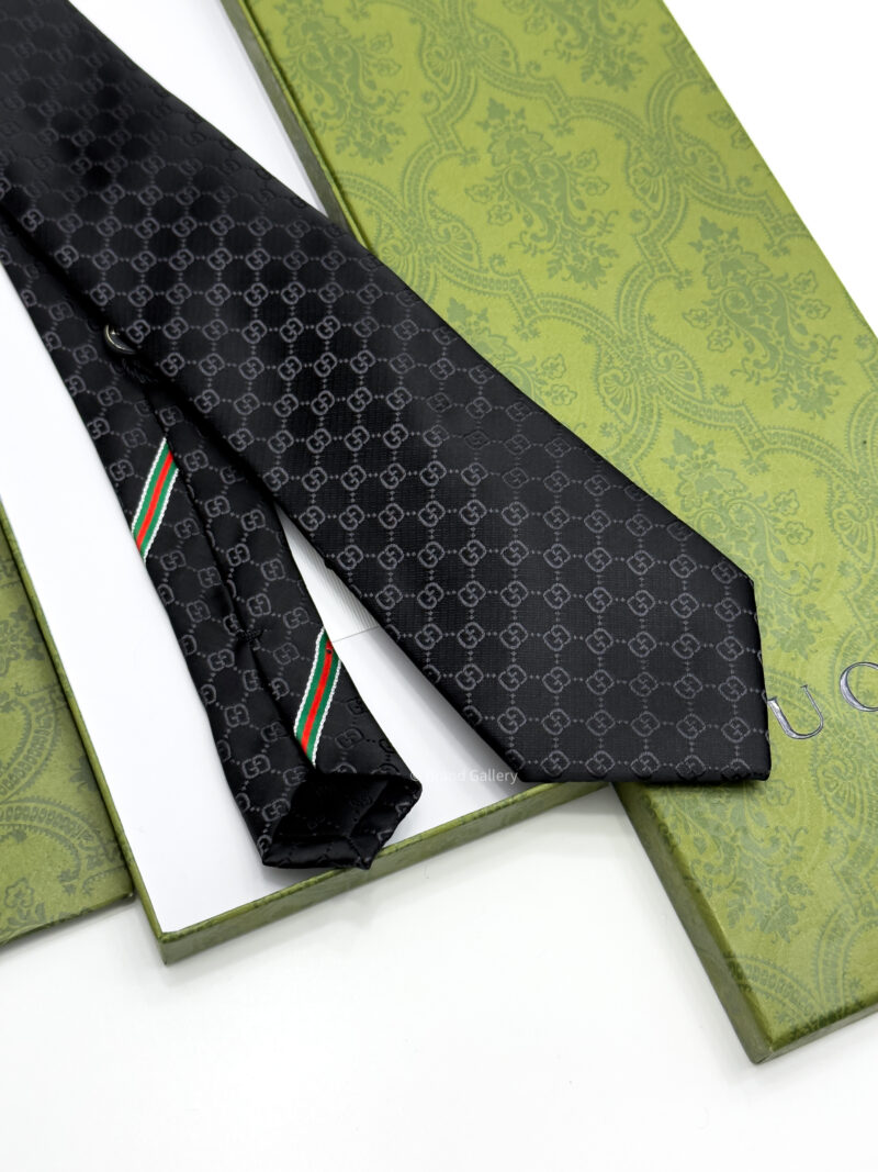 Gucci Black GG PATTERN SILK TIE