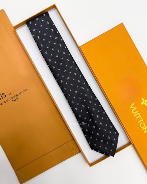 Louis Vuitton Black CLASSIC L.V SILK TIE