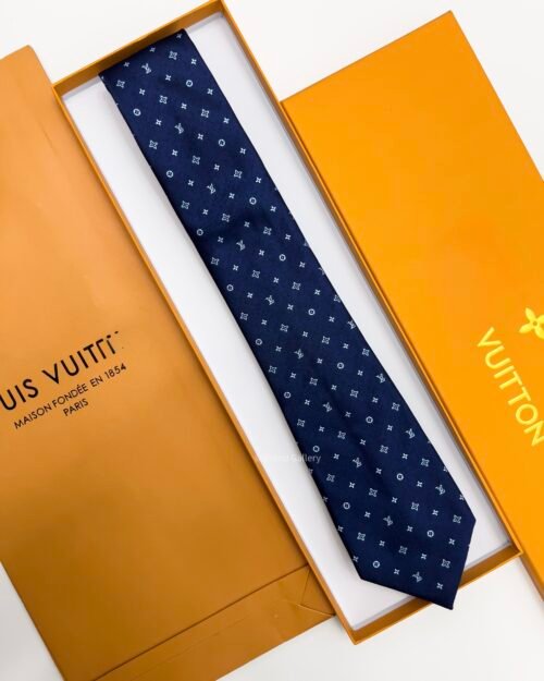 Louis Vuitton Blue CLASSIC L.V SILK TIE